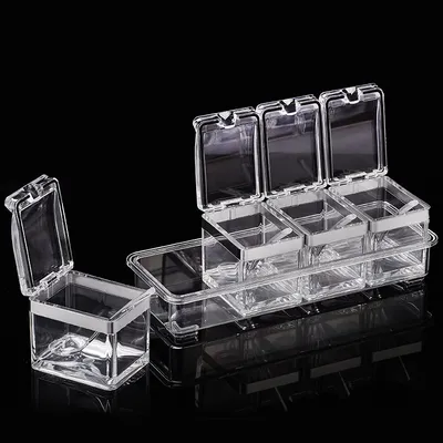 European acrylic seasoning box Stainless steel sealing ring transparent environmental condiment box suit kitchen supplies wholesale