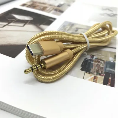 Type-C 3.5mm audio line Type-C AUX line TypeC vehicle audio line pure color braiding line