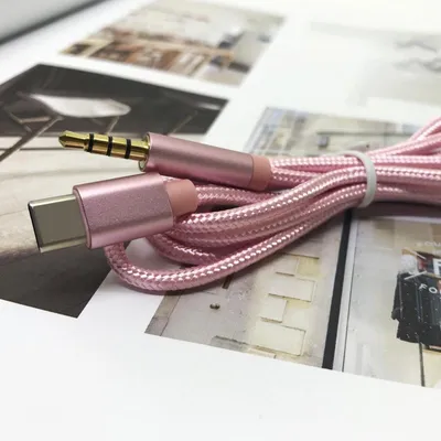 Type-C 3.5mm audio line Type-C AUX line TypeC vehicle audio line pure color braiding line