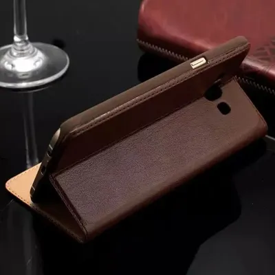 Clamshell leather phone protective leather case