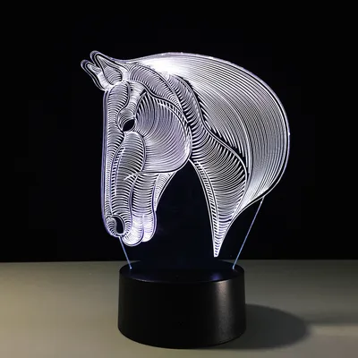 أضواء ليلية LED على شكل رأس حصان