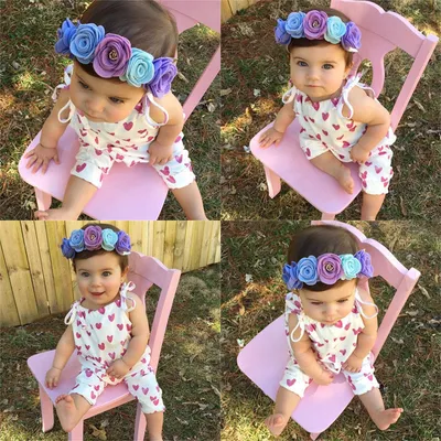 Baby girl plum red heart jumpsuit