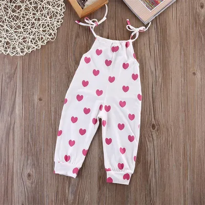Baby girl plum red heart jumpsuit