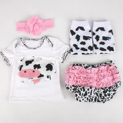 Baby short sleeve T-shirt socks headband set