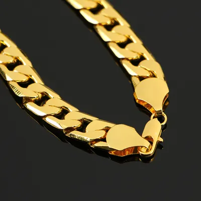 European and American hot selling men's flat side NK necklaces have a large chain of personality and fast selling of cross border E-commerce