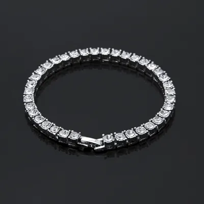 Tin Alloy Gold Color Iced Bracelet Men's Hip Hop Chain Street Rock Jewelry