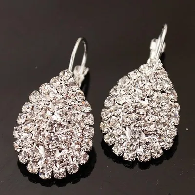 Fashion Exquisite Jewelry Popular Hot Sale Expedition Burst Models Diamond Claw Chain Earrings Female