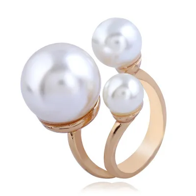 European and American Fashion Jewelry Creative Ring Wish Explosions Pearl Joint Index Finger Ring