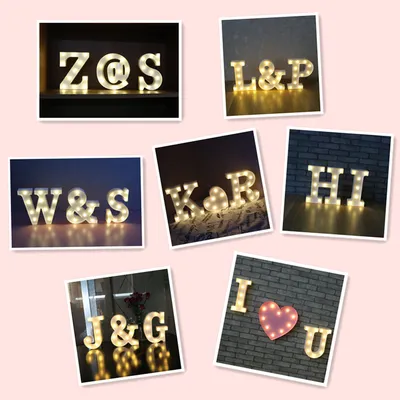 26 Letters White LED Night Light Marquee Sign Alphabet Lamp