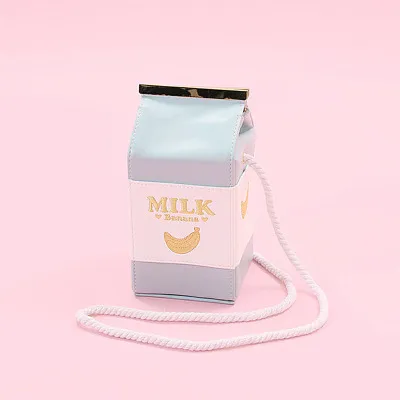 trawberry Milk Bag Super Cute Milk Box Embroidery Strawberry Banana Cool Messenger Bag Soft Sister Milk Bag