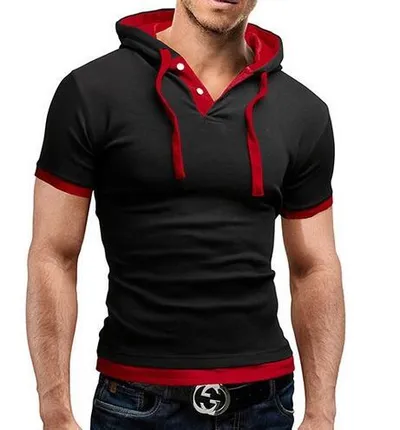 Men Hooded Polo Shirt