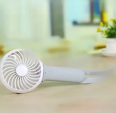 مروحة يدوية USB صغيرة، تبريد محمول، مكيف هواء LED مبريد، سرعة قابلة للتعديل بحرارة ومراوح بطارية قابلة لإعادة الشحن بطول 200 مم