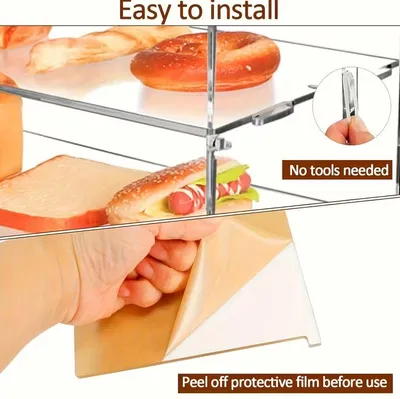 Two-layer Acrylic Baking Display Case, Square Shape, Suitable For Commercial And Residential Kitchens, Dustproof, Scratch-resistant, Easy To Clean, And Perfect For Dessert Display.