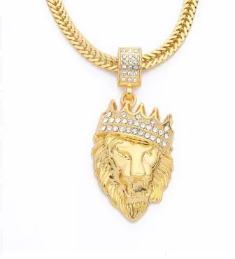 Men Lion Head Pendant  Necklace