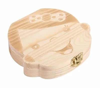 Wood Storage Box for Baby Kids Tooth Box Organizer