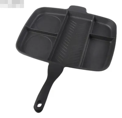 Five-in-one multi-separated flat bottom frying pan