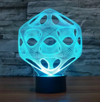 Abstract 3D Light 7 Color Touch Controlled LED Visual Lamp Gift Atmosphere Desk Lamp.