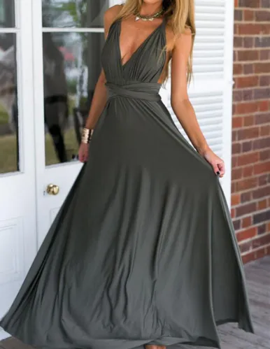Women's Sexy Long Party Dress Club Floor-Length Summer Backless Bandage Maxi Dress Multiway Bridesmaids Boho Women Dress Vestidos