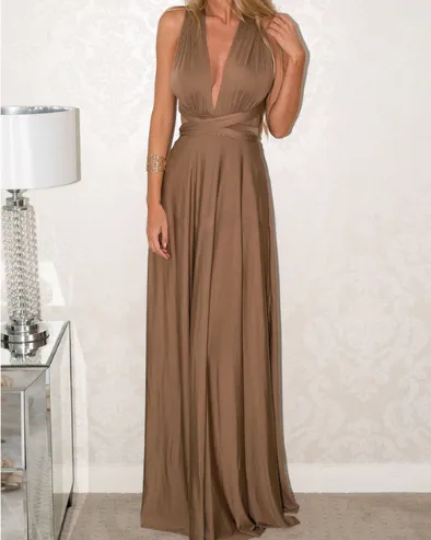 Women's Sexy Long Party Dress Club Floor-Length Summer Backless Bandage Maxi Dress Multiway Bridesmaids Boho Women Dress Vestidos