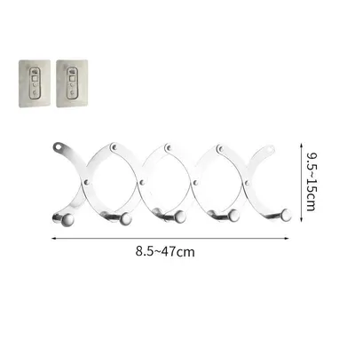 Stainless Steel Door Rear Telescopic Hook Multi-functional Punch-free