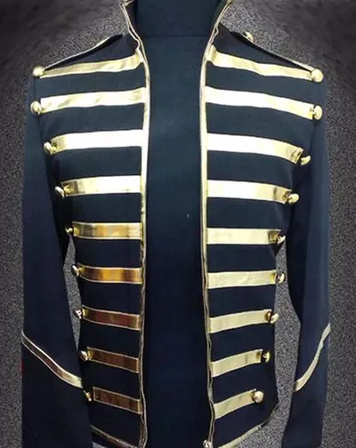Military Striped Gold & Silver Detailed Jacket