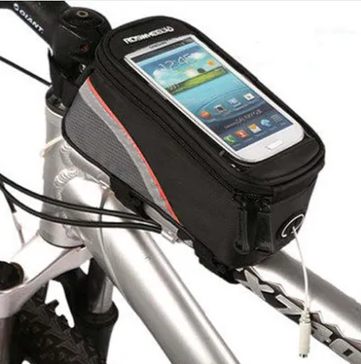 حقائب إطار الدراجة الهوائية من ROSWHEEL متوافقة مع أجهزة Apple، وحامل حقائب للهواتف المحمولة iPhone