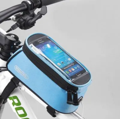 حقائب إطار الدراجة الهوائية من ROSWHEEL متوافقة مع أجهزة Apple، وحامل حقائب للهواتف المحمولة iPhone