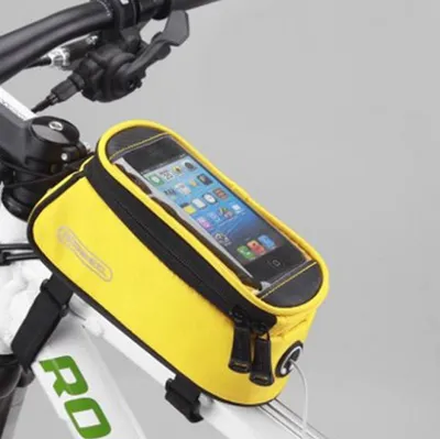حقائب إطار الدراجة الهوائية من ROSWHEEL متوافقة مع أجهزة Apple، وحامل حقائب للهواتف المحمولة iPhone
