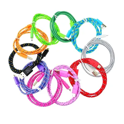 Compatible with Apple, 3 meters for6 generation iphone5/6S color braided line USB nylon woven charging data line factory.