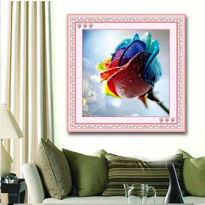 5D DIY Colorful Roses Diamond Painting Embroidery Paint Cross Craft 30x30cm
