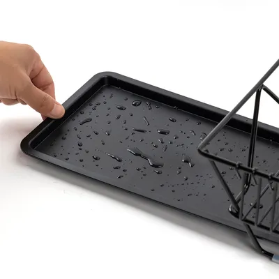 Wrought Iron Tableware Drain Rack Dish Rack Multifunctional Storage With Tray Rack