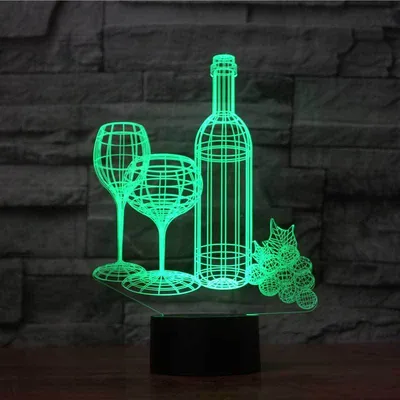 Touch The 3D Nightlight Of The Home Colorful Wine Bottle