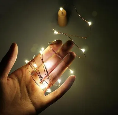 سلسلة أضواء زجاجات النبيذ بطول 2 متر و20 مصباح LED، زينة عيد الميلاد، سلك نحاسي، أضواء LED لتزيين حفلات الزفاف والمهرجانات