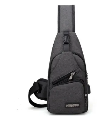 USB2021 Korean version of the new single shoulder bag male charging bag sports canvas men's chest bag outdoor cross bag