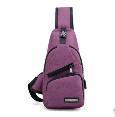 USB2021 Korean version of the new single shoulder bag male charging bag sports canvas men's chest bag outdoor cross bag