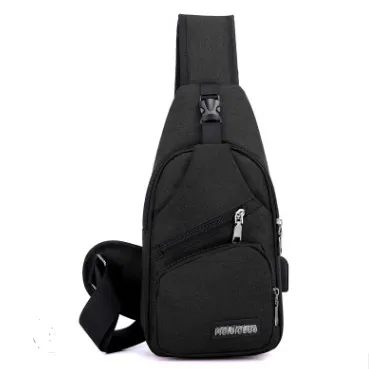 USB2021 Korean version of the new single shoulder bag male charging bag sports canvas men's chest bag outdoor cross bag