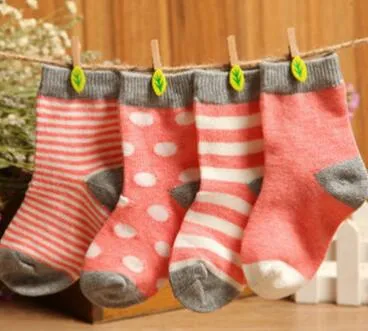 Cute Newborn Baby Sets Kids Winter Warm Soft Cotton Striped Soft Stitches Socks Socks 0-3 Years Old