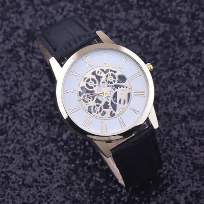 Korean version of the retro casual quartz watch watch men's waterproof watch hollow