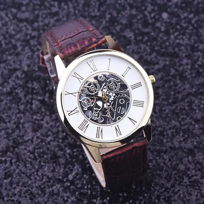 Korean version of the retro casual quartz watch watch men's waterproof watch hollow