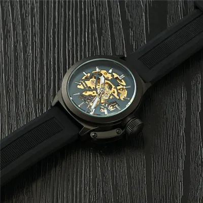 Men's mechanical watch automatic silicone strap fashion casual sports men's watch