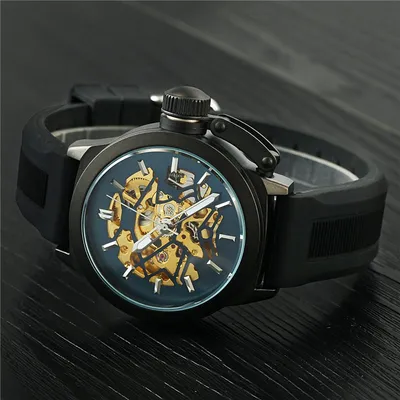 Men's mechanical watch automatic silicone strap fashion casual sports men's watch