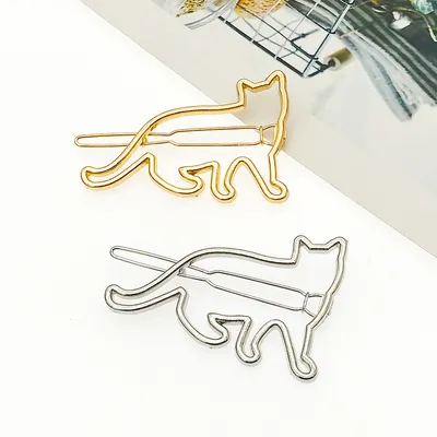 Metal hollow KT cat hairpin alloy frog clip hairpin clip hair accessories