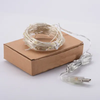 10 أمتار، 100 مصباح، سلك نحاسي USB، مصابيح LED