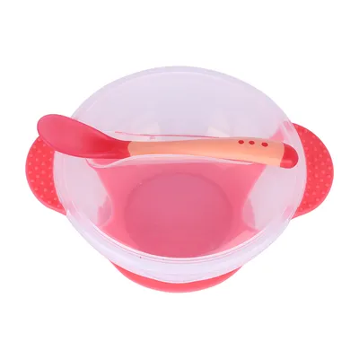 Baby Tableware Dinnerware Suction Bowl With Temperature Sensing Spoon Baby Food Baby Feeding Bowls Dishes