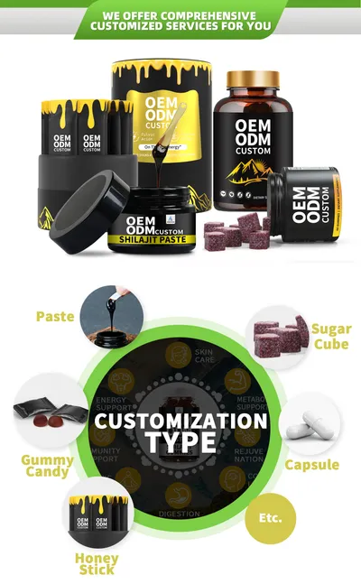 Hot Sale Gold Shilajit Gummies Bottle Package
