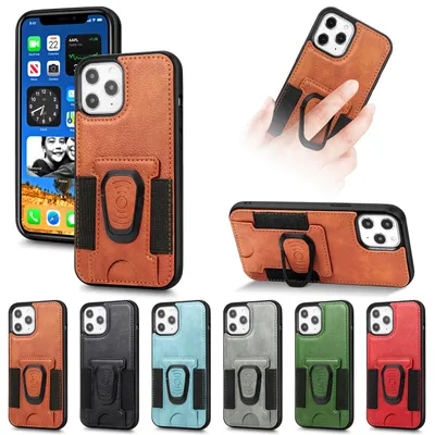 Ring Magnetic Snap Leather Phone Case