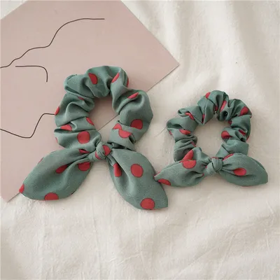 Parent-child model small little rabbit ears large intestine ring female hair tie knotted hair tie