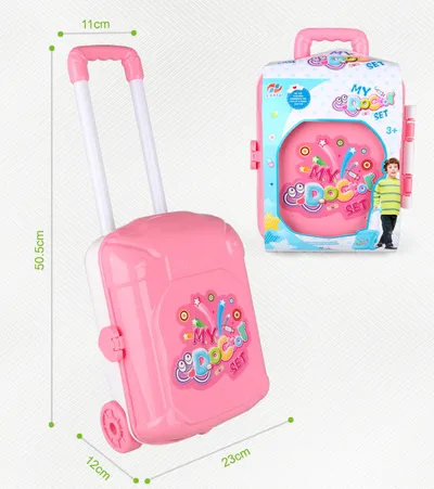 Playright children's educational toys' doctor Sen luggage attire simulation trolley medicine box set