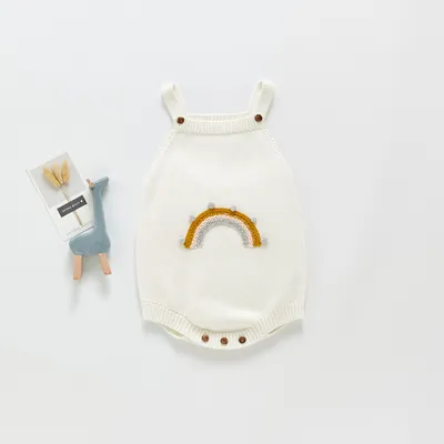 New Baby Girl Baby Knitted Strap Jumper