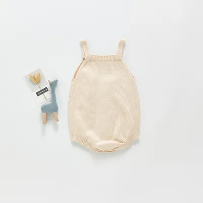 New Baby Girl Baby Knitted Strap Jumper